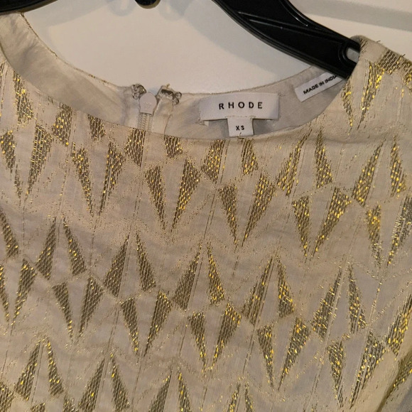 Rhode Donna Dress in Cream Metallic XS - Picture 3 of 6